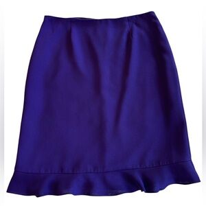 Vintage Talbots Women’s Purple A-Line Ruffled Hem Lined Zip Back Skirt Size 14.